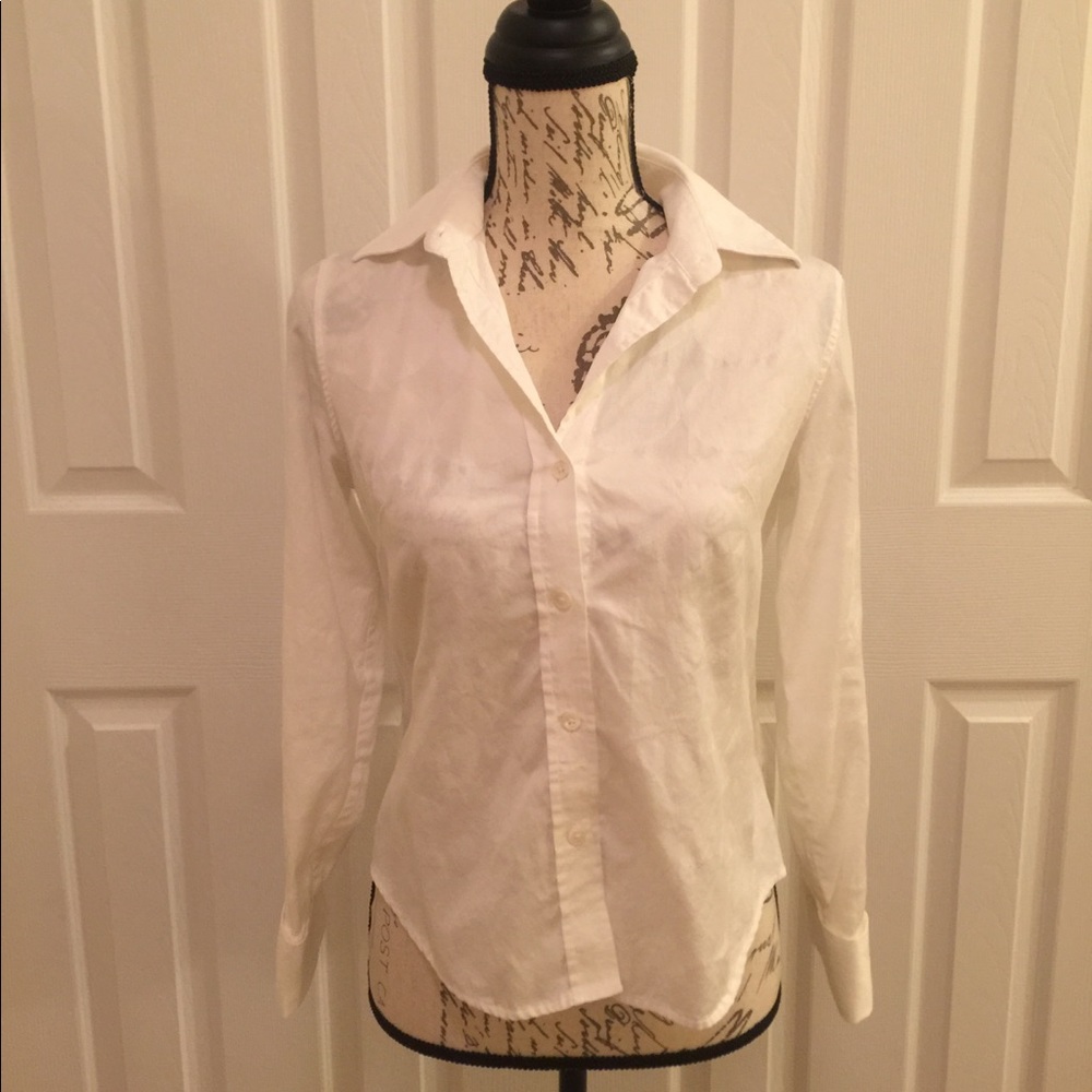 Banana Republic white button down shirt size PS